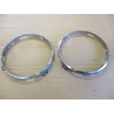 BENTLEY TURBO R - PAIR OF LEFT & RIGHT HEADLAMP CHROME RETAINING RINGS - UD70786